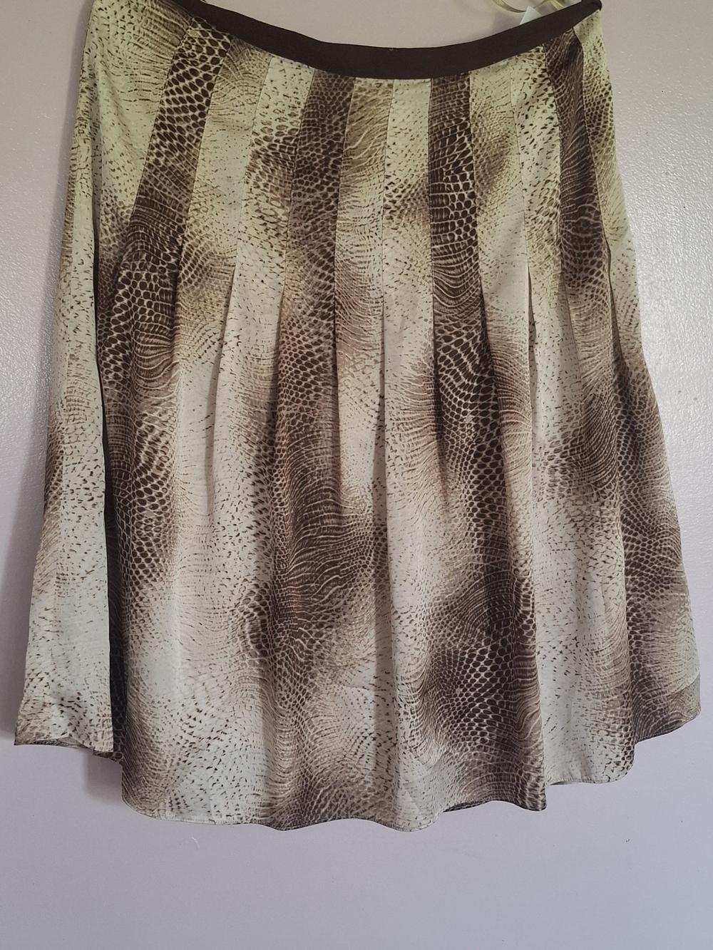 Jones New York Brown and Cream Patterned Circle Skirt